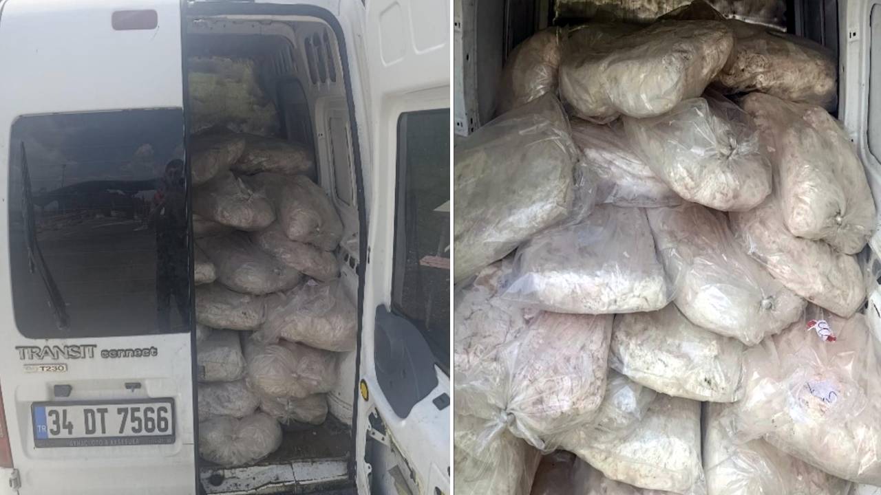 Uygunsuz koşullarda taşınan 1,2 ton sakatat imha edildi